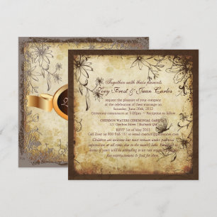 PixDezines Vintage Secret Garden/Faux Parchment Inbjudningar