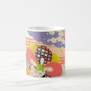 PixDezines Vintage Shirimen Kimono Kaffemugg