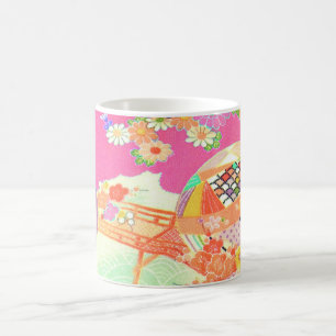 PixDezines Vintage Shirimen Kimono Kaffemugg