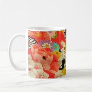 PixDezines Vintage Shirimen Kimono Kaffemugg
