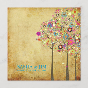 PixDezines, Vintage, sommarblommor/DIY färg Inbjudningar