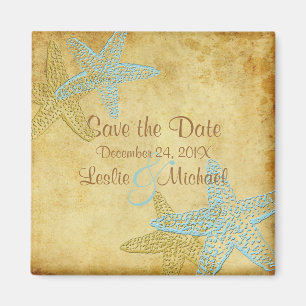 PixDezines Vintage starfish, Spara datum Magnet