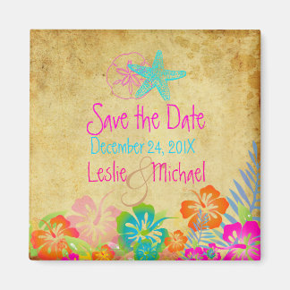 PixDezines Vintage starfish, Spara datum Magnet