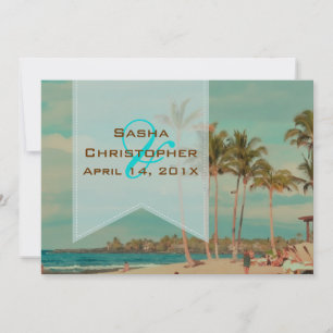 PixDezines Vintage strand scen/hualalai Inbjudningar