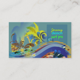 PixDezines vintage surfare vid sunset, Hawaii ♥ ♥ Visitkort