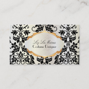 PixDezines vintage tanza-damask/mussla Visitkort