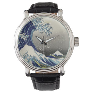 PixDezines-Vintage, Underbar Wave, Hokusai 葛 飾 北 斎 Armbandsur