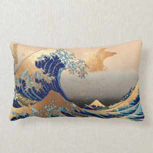 PixDezines-Vintage, Underbarare våg, Hokusai 葛 飾 北 Lumbarkudde