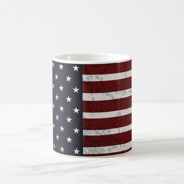PixDezines Vintage USA-Flagga Kaffemugg (Center)