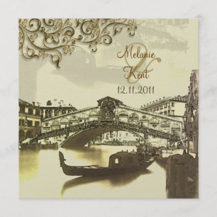 PixDezines Vintage Venezia, Rialtobron/Swirlar Inbjudningar