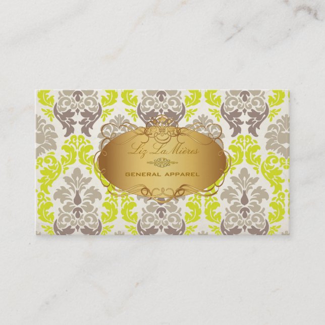 PixDezines vintage versaille damask Visitkort (Framsida)