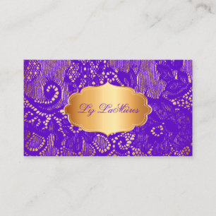 PixDezines VINTAGE VIOLET LILA SNÖRE Visitkort