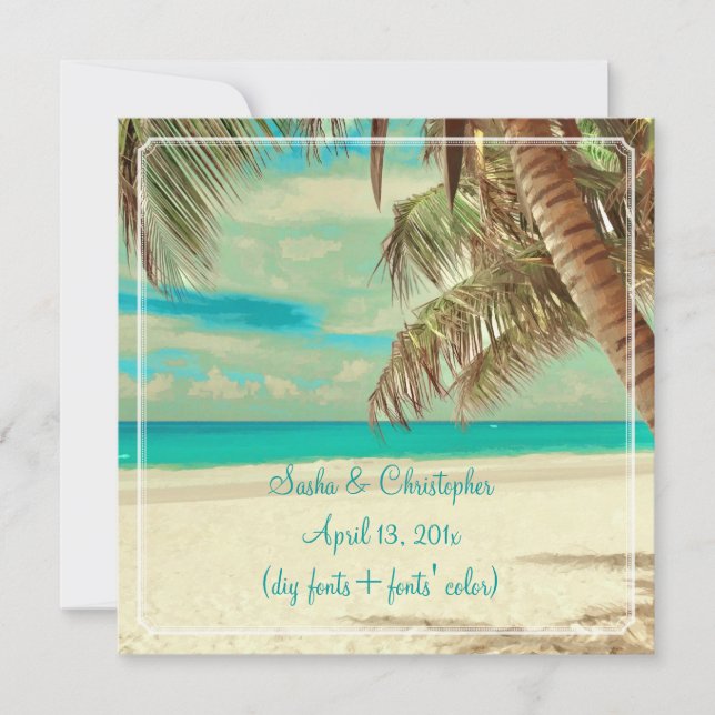 PixDezines-vintagen, tropisk paradis Inbjudningar (Framsida)