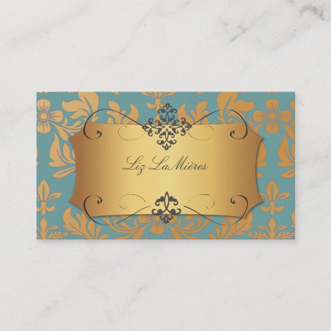 PixDezines-vintagens baroque-damm Visitkort (Framsida)