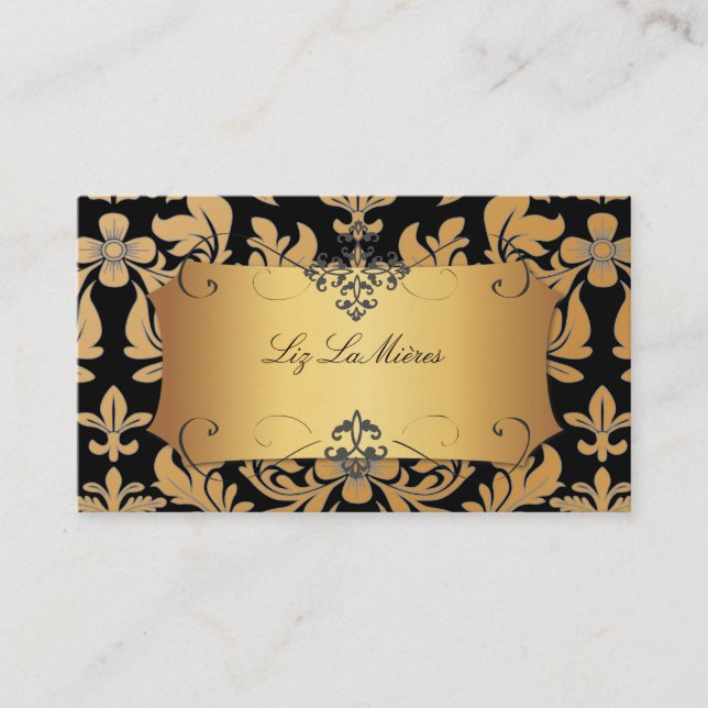 PixDezines-vintagens baroque-damm Visitkort (Framsida)