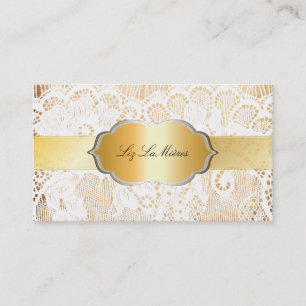 PixDezines VINTAGEVIT LACE/PARCHMENT Visitkort