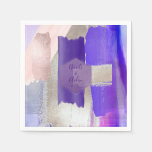 PixDezines Violett Lila Färgblock Bröllop Pappersservett