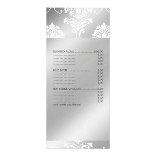 PixDezines Vit Damask, Spa Tjänster Meny