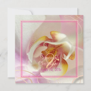 PixDezines vit Orchid  Blekens Rosa + Vit Inbjudningar