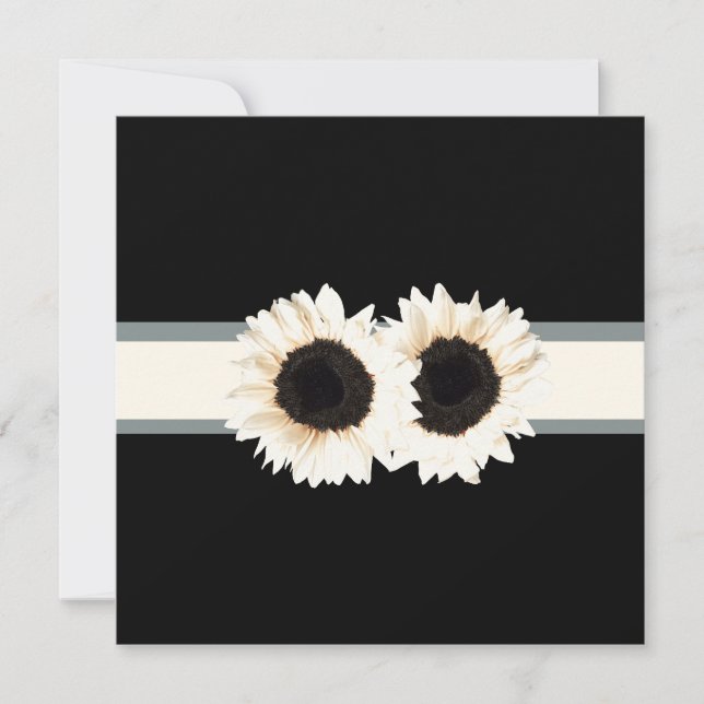PixDezines vita solros/diy-bakgrund+händelse! Inbjudningar (Framsida)