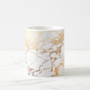 PixDezines VITE MARBLE+FAUX GULD-FORDON Kaffemugg