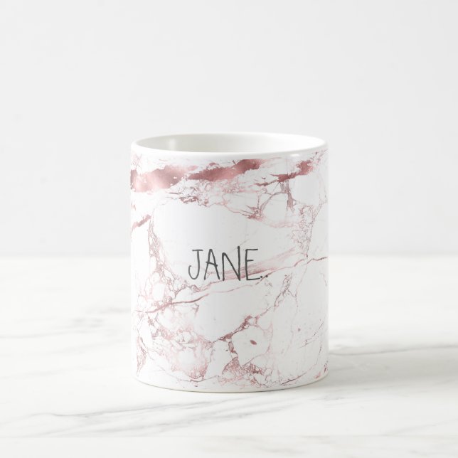 PixDezines VITE MARBLE+FAUX ROSE GOLD VEINS Kaffemugg (Center)