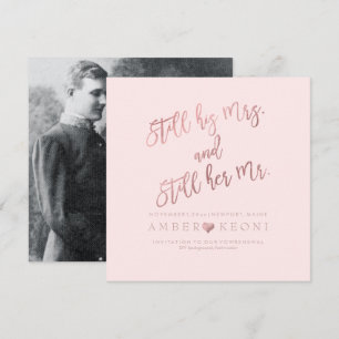 PixDezines Vow Renewal/Faux Ro Guld/DIY bckgrnd Inbjudningar