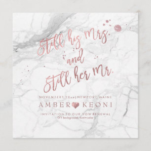 PixDezines Vow Renewal/Faux Ro Guld/White Marble Inbjudningar