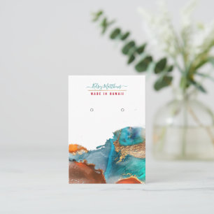 PixDezines Watercolor Abstrakt Galaxy Earrings Visitkort