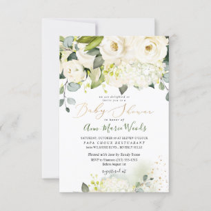 PixDezines Watercolor Alabaster Ro Baby Shower Inbjudningar