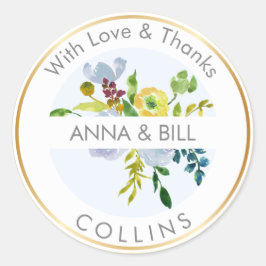 PixDezines Watercolor Blommigt/Ranunculus/Tack Runt Klistermärke