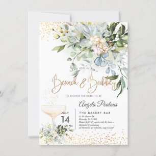 PixDezines Watercolor Blue Gum Brunch Bubly Inbjudningar