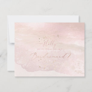 PixDezines Watercolor Blush Kust Brudtärna Inbjudningar