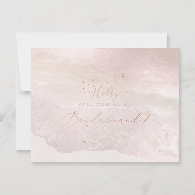 PixDezines Watercolor Blush Kust Brudtärna Inbjudningar (Framsida)