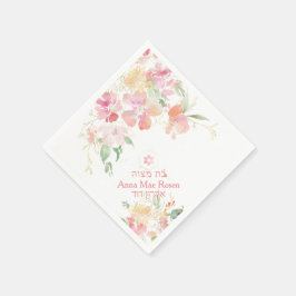 PixDezines Watercolor Blushing Sweetpea Mitzvah Pappersservett