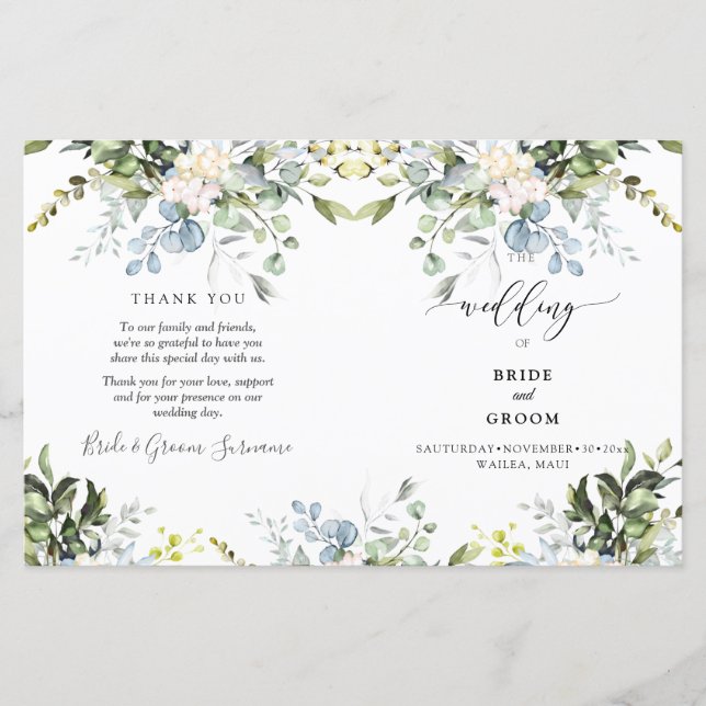 PixDezines Watercolor Dusty Blue Gum Eucalyptus (Framsida)