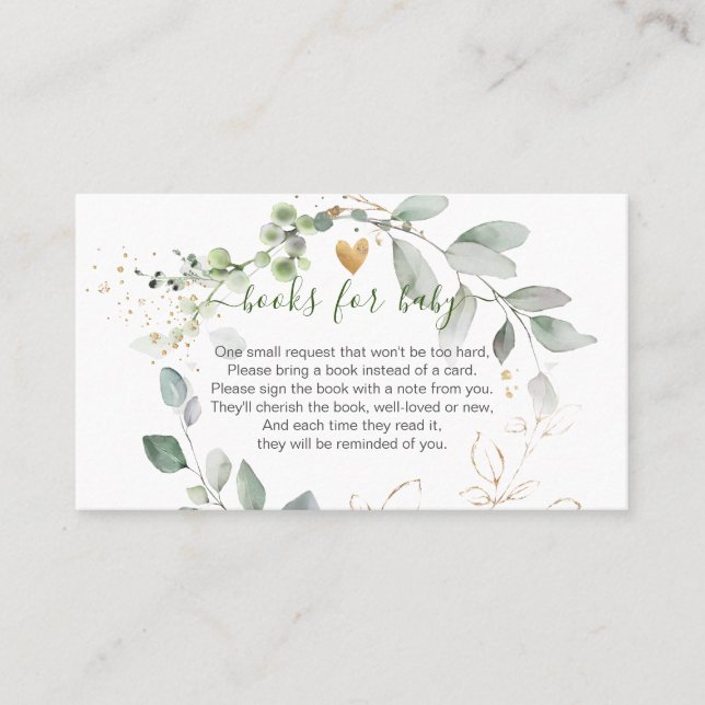 PixDezines Watercolor Eucalyptus Utandning Placeringskort (Framsida)