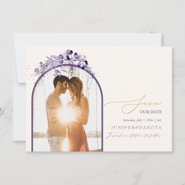 PixDezines Watercolor Eucalyptus Wandeand Greenery Spara Datumet (Framsida)