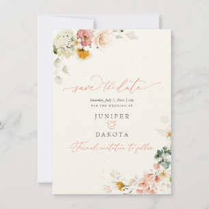 PixDezines Watercolor Fall Garden Flowers Spara Datumet