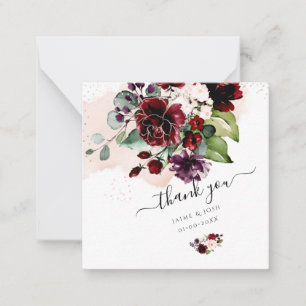 PixDezines Watercolor Flowers och Burgundy Anteckningskort