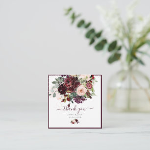 PixDezines Watercolor Flowers och Burgundy Anteckningskort