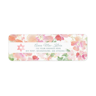 PixDezines Watercolor Flowers, sötsaker Returadress Etikett