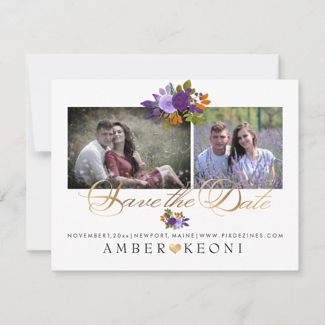 PixDezines Watercolor Flowers Spara datumet (Framsida)