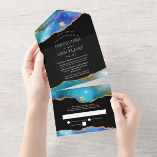 PixDezines Watercolor Galaxy Agate Pub Mitzvah All