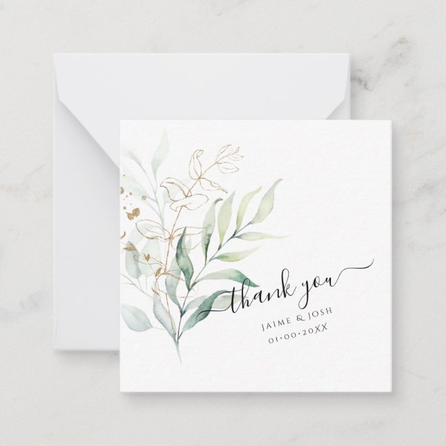 PixDezines Watercolor Greenery Eucalyptus Anteckningskort (Framsida)