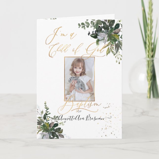 PixDezines Watercolor Greenery LDS Baptism Program (Framsida)