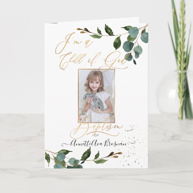 PixDezines Watercolor Greenery LDS Dopningsprogram Helgkort (Framsida)