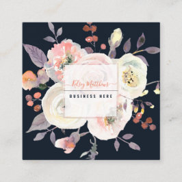 PixDezines Watercolor midsommar pastel ro Fyrkantigt Visitkort
