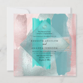 PixDezines Watercolor Modern Teal Aqua  Sage Inbjudningar