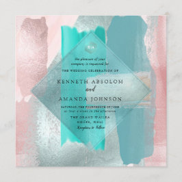 PixDezines Watercolor Modern Teal Aqua  Sage Inbjudningar